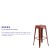 Flash Furniture ET-BT3503-30-RD-GG 30" Backless Distressed Kelly Red Metal Indoor/Outdoor Barstool addl-3