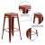 Flash Furniture ET-BT3503-30-RD-GG 30" Backless Distressed Kelly Red Metal Indoor/Outdoor Barstool addl-4