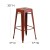 Flash Furniture ET-BT3503-30-RD-GG 30" Backless Distressed Kelly Red Metal Indoor/Outdoor Barstool addl-5