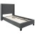 Flash Furniture HG-BM10-45-GG Twin Size Tufted Upholstered Platform Bed, Dark Gray Fabric with 10" Pocket Spring Mattress addl-6