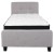 Flash Furniture HG-BM-25-GG Twin Size Tufted Upholstered Platform Bed, Light Gray Fabric with Pocket Spring Mattress addl-4