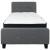 Flash Furniture HG-BM-29-GG Twin Size Tufted Upholstered Platform Bed, Dark Gray Fabric with Pocket Spring Mattress addl-4