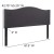 Flash Furniture HG-HB1707-Q-DG-GG Dark Gray Upholstered Queen Size Headboard with Accent Nail Trim addl-5