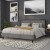 Flash Furniture HG-HB1725-K-DG-GG Metal Tufted Upholstered King Size Headboard, Dark Gray Fabric addl-6