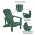 Flash Furniture JJ-C145014-32D-GRN-GG 5 Piece Green Poly Resin Wood Adirondack Chair Set with Fire Pit addl-3