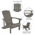 Flash Furniture JJ-C145014-32D-LTG-GG 5 Piece Gray Poly Resin Wood Adirondack Chair Set with Fire Pit addl-3