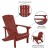 Flash Furniture JJ-C145014-32D-RED-GG 5 Piece Red Poly Resin Wood Adirondack Chair Set with Fire Pit addl-3