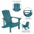 Flash Furniture JJ-C145014-32D-SFM-GG 5 Piece Sea Foam Poly Resin Wood Adirondack Chair Set with Fire Pit addl-3