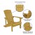 Flash Furniture JJ-C145014-32D-YLW-GG 5 Piece Yellow Poly Resin Wood Adirondack Chair Set with Fire Pit addl-3