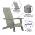 Flash Furniture JJ-C145092-202-GY-GG Gray Modern All-Weather 2-Slat Poly Resin Adirondack Chair with 22" Round Wood Burning Fire Pit, Set of 2 addl-4