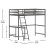 Flash Furniture MH-LBD5-LGY-T-GG Light Gray Twin Size Loft Bed Frame with Desk, Guard Rails & Ladder addl-4