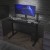 Flash Furniture NAN-JNGT-2842-GG 43" Black Gaming Desk with LED Lights & Tempered Glass Desktop addl-1