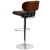 Flash Furniture SD-2228-WAL-GG Walnut Bentwood Adjustable Height Barstool with Button Tufted Black Vinyl Seat addl-6