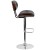 Flash Furniture SD-2228-WAL-GG Walnut Bentwood Adjustable Height Barstool with Button Tufted Black Vinyl Seat addl-8