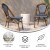 Flash Furniture SDA-AD642001-NVYWH-NAT-GG Indoor/Outdoor French Bistro Stacking Chair, Navy and White PE Rattan, Natural Finish addl-3