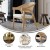 Flash Furniture SK-220901-NAT-GG Natural Cane Rattan Dining Chair with Black Wood Frame, Gold Tipped Legs, Padded Seat addl-3