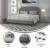 Flash Furniture SL-BK4-K-LG-GG King Size Tufted Upholstered Platform Bed, Light Gray Fabric addl-3