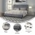 Flash Furniture SL-BK5-K-LG-GG King Size Tufted Upholstered Platform Bed, Light Gray Fabric addl-3