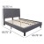 Flash Furniture SL-BK5-Q-LG-GG Queen Size Tufted Upholstered Platform Bed, Light Gray Fabric addl-4