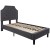 Flash Furniture SL-BM10-13-GG Twin Size Tufted Upholstered Platform Bed, Dark Gray Fabric with 10" Pocket Spring Mattress addl-7