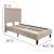 Flash Furniture SL-BM10-17-GG Twin Size Tufted Upholstered Platform Bed, Beige Fabric with 10" Pocket Spring Mattress addl-5