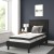 Flash Furniture SL-BM10-21-GG Twin Size Tufted Upholstered Platform Bed, Black Fabric with 10" Pocket Spring Mattress addl-1