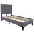 Flash Furniture SL-BM10-25-GG Twin Size Tufted Upholstered Platform Bed, Light Gray Fabric with 10" Pocket Spring Mattress addl-7