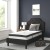 Flash Furniture SL-BM10-5-GG Twin Size Tufted Upholstered Platform Bed, Black Fabric with 10" Pocket Spring Mattress addl-1