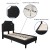 Flash Furniture SL-BM10-5-GG Twin Size Tufted Upholstered Platform Bed, Black Fabric with 10" Pocket Spring Mattress addl-3