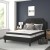 Flash Furniture SL-BM10-7-GG Queen Size Tufted Upholstered Platform Bed, Black Fabric with 10" Pocket Spring Mattress addl-1