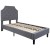 Flash Furniture SL-BM10-9-GG Twin Size Tufted Upholstered Platform Bed, Light Gray Fabric with 10" Pocket Spring Mattress addl-7