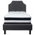 Flash Furniture SL-BM-13-GG Twin Size Tufted Upholstered Platform Bed, Dark Gray Fabric with Pocket Spring Mattress addl-4