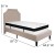 Flash Furniture SL-BMF-1-GG Twin Size Tufted Upholstered Platform Bed, Beige Fabric with Memory Foam Mattress addl-3