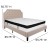 Flash Furniture SL-BMF-3-GG Queen Size Tufted Upholstered Platform Bed, Beige Fabric with Memory Foam Mattress addl-3