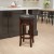 Flash Furniture TA-68829-CA-GG 29"H Backless Cappuccino Wood Black LeatherSoft Swivel Barstool with Carved Apron addl-1