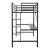 Flash Furniture TLN-YH0226-T-BLK-GG Black Metal Loft Bed Frame with Desk with Protective Guard Rails & Ladder, Twin Size addl-9