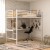 Flash Furniture TLN-YH0226-T-WHT-GG White Black Metal Loft Bed Frame with Desk with Protective Guard Rails & Ladder, Twin Size addl-1