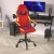 Flash Furniture UL-A074-RD-RLB-GG Ergonomic Red & Yellow Designer Gaming Chair with Transparent Roller Wheels addl-5