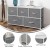 Flash Furniture WX-5L206-W-WH-GR-GG 5 Drawer White Wood Top White Frame Vertical Storage Dresser with Gray Fabric Drawers addl-3