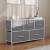 Flash Furniture WX-5L206-W-WH-GR-GG 5 Drawer White Wood Top White Frame Vertical Storage Dresser with Gray Fabric Drawers addl-5