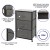 Flash Furniture WX-5L20-X-BK-GR-GG 3 Drawer Wood Top Black Frame Vertical Storage Dresser with Dark Gray Fabric Drawers addl-3