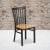 Flash Furniture XU-DG6Q4BSCH-NATW-GG Hercules Black School House Back Metal Restaurant Chair - Natural Wood Seat addl-1