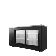 Atosa SBB69SGGRAUS2 Black 2 Sliding Glass Door Back Bar Cooler, Shallow Depth 69" addl-2