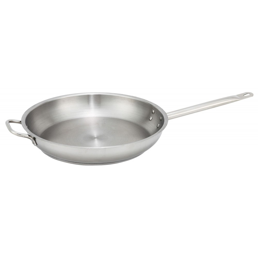 Winco TGFP-14NS Tri-Ply Excalibur Stainless Steel Non-Stick 14 Fry Pan