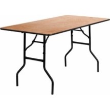 Flash Furniture YT-WTFT30X60-TBL-GG 30&quot; x 60&quot; Rectangular Wood Folding Banquet Table with Clear Coated Finished Top