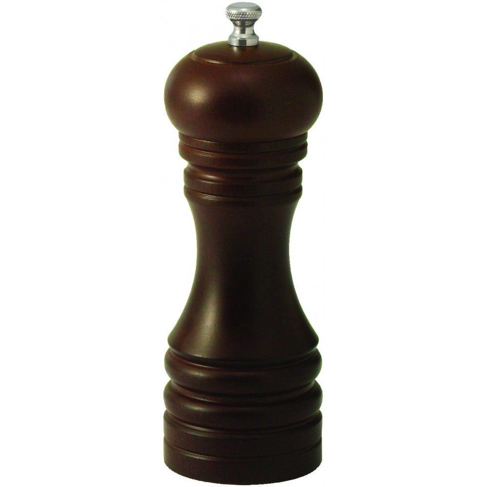 Winco SP-612 Salt Shaker & Pepper Grinder, 6, Rubberwood, Black (Set of 2)