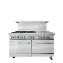 Atosa AGR-6B24GR 60&quot; Gas Range, (6) Open Burners with 24&quot; Left Griddle and (2) 26-1/2&quot; Ovens