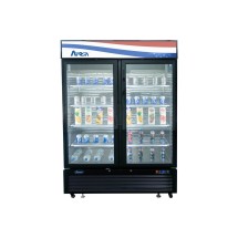 Atosa MCF8721ES Black Two Glass Door Freezer Merchandiser 54-2/5" W