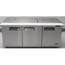 Atosa MSF8308GR-NTCV Three-Section Mega Top Sandwich Prep Table with Night Cover 72&quot;