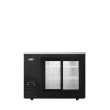 Atosa SBB48SGGRAUS2 Black 2 Sliding Glass Door Back Bar Cooler, Shallow Depth 48&quot;